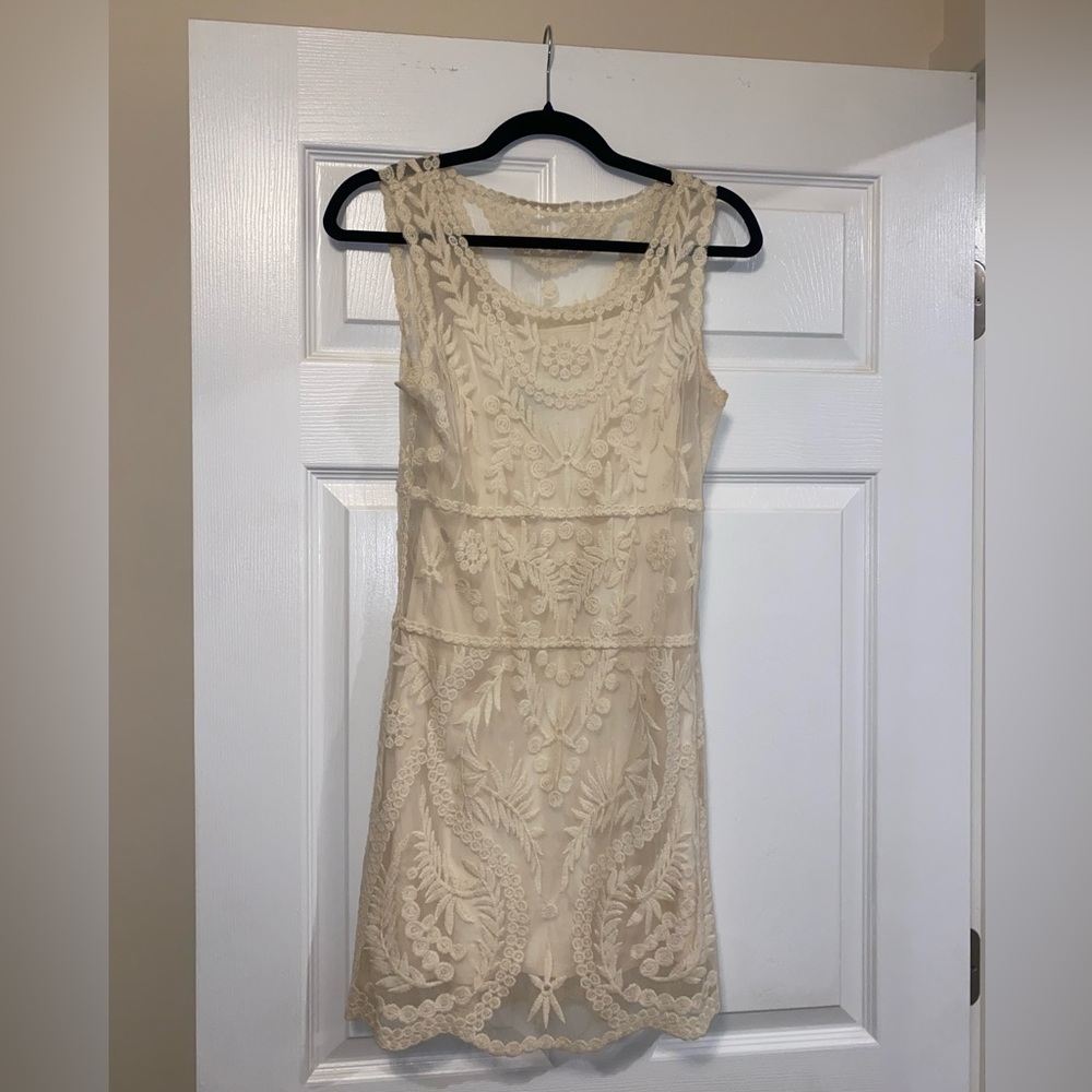 EXPRESS Ivory lace mini dress